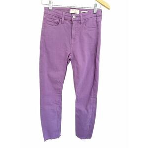 Jen 7 By 7 For All Mankind Women's Purple Jeans Raw Hem Cropped Skinny Size 2
